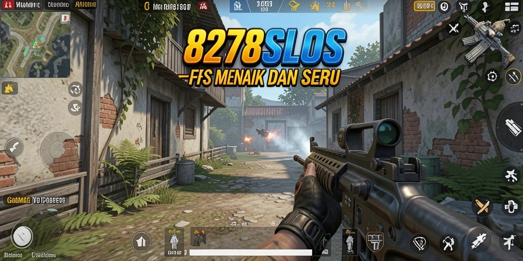 Tampilan gameplay intens dalam 8278SLOTS dengan aksi pertarungan FPS.
