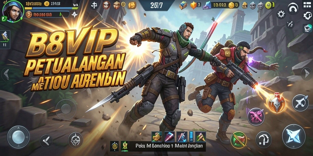 Tampilan gameplay B8VIP dengan aksi bertarung yang seru.