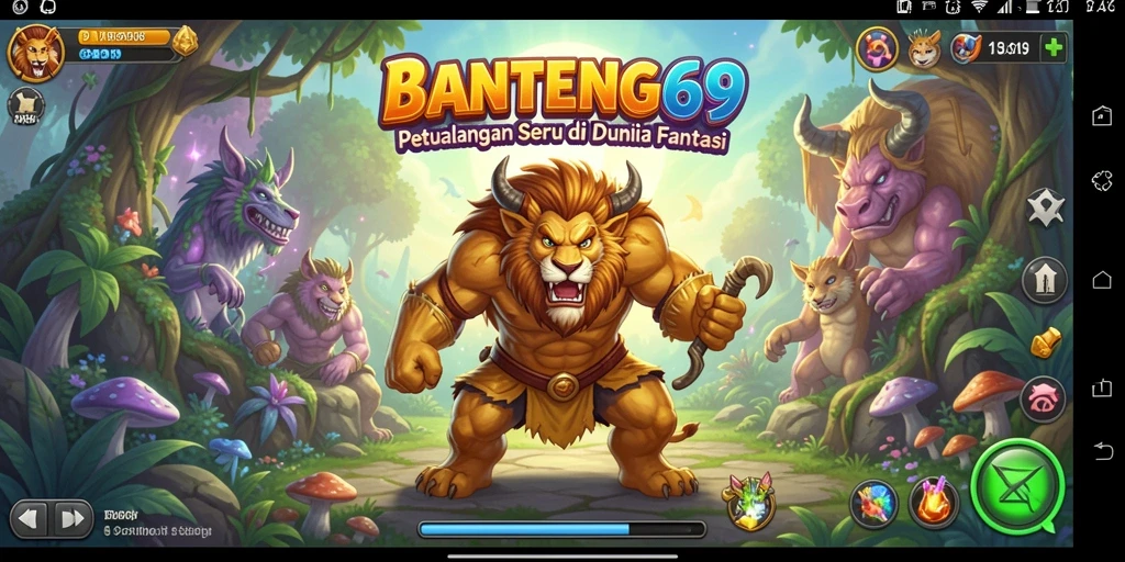 Tampilan gameplay BANTENG69 dengan aksi seru di dunia petualangan.