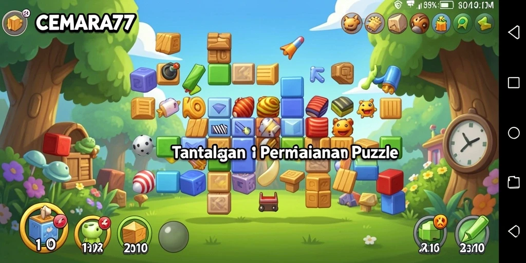 Gameplay menantang dalam CEMARA77 dengan teka-teki yang menarik.