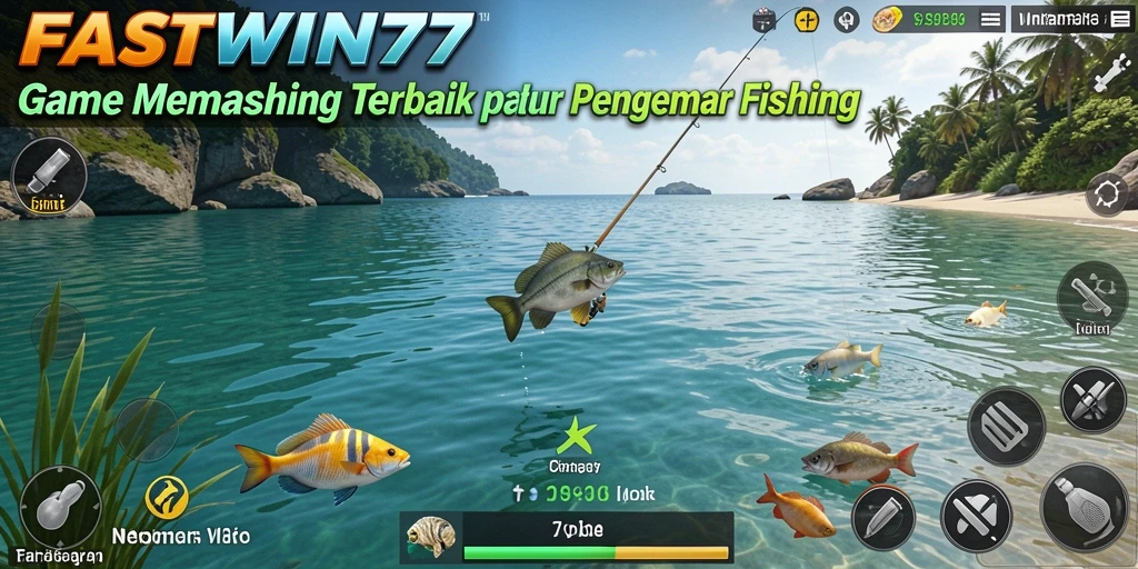 Gameplay seru dalam memancing ikan yang menantang.