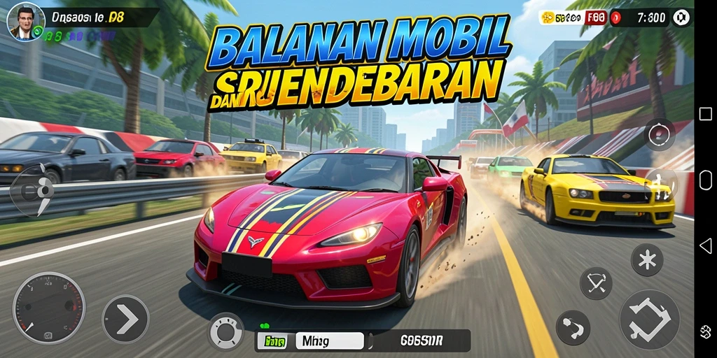 Tampilan gameplay balapan mobil yang mendebarkan di FO8.