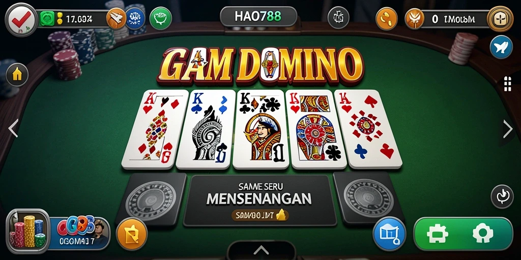 Tampilan gameplay seru dalam HAO788 dengan berbagai mode Domino.
