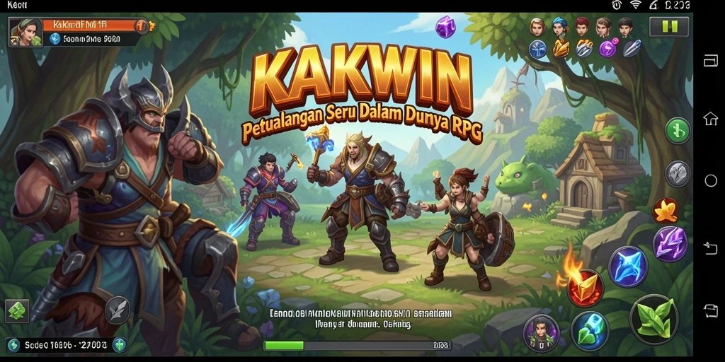 Tangkapan layar KAKWIN menampilkan aksi pertempuran seru dalam dunia RPG.