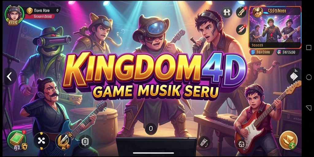 Tampilan gameplay KINGDOM4D yang penuh warna dan dinamis.