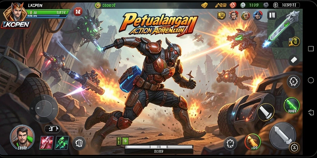 Tampilan gameplay seru di LKOPEN, penuh aksi dan tantangan.