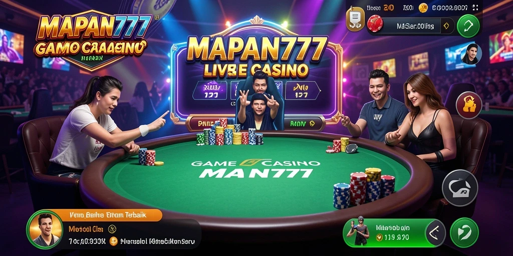 Screenshot gameplay MAPAN777 yang menunjukkan suasana Live Casino yang mendebarkan.