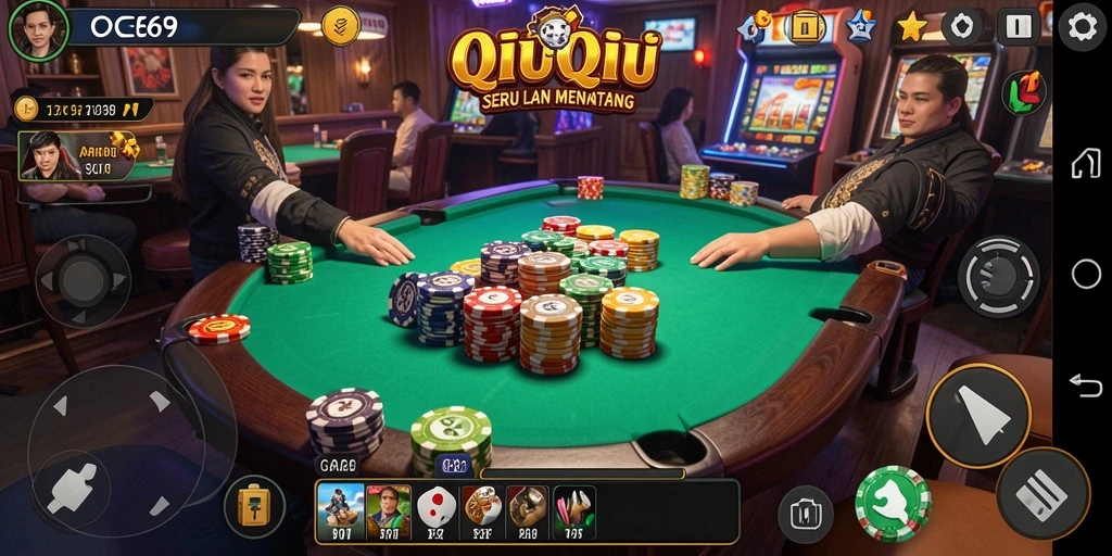 Tampilan gameplay QiuQiu yang menegangkan di OCE69.