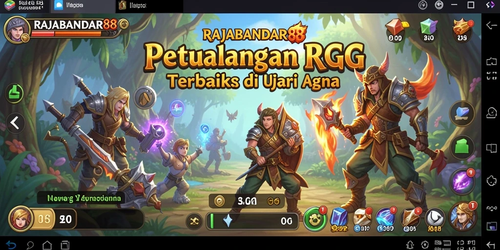 Screenshot gameplay RAJABANDAR88 menampilkan pertempuran epik dan karakter yang menarik.