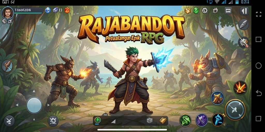 Screenshot gameplay RAJABANDOT menampilkan pertarungan yang mendebarkan dan karakter unik.