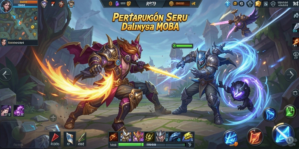 Gameplay seru dan kompetitif dalam RP79 di arena MOBA.