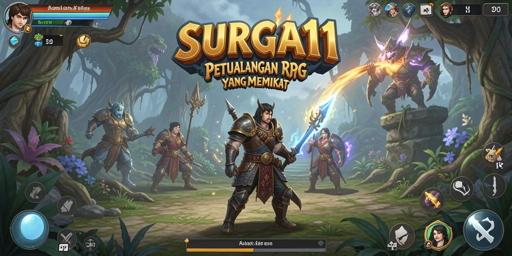 Gameplay <strong>SURGA11</strong> yang epik dengan petualangan RPG mendebarkan.